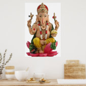 Hindu God Ganesh God welvaartseerbied Poster (Keuken)