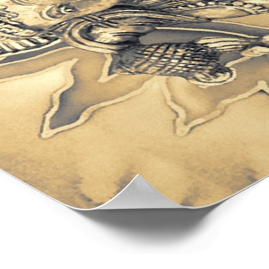 hindu god Ganesh gold Poster (Hoek)