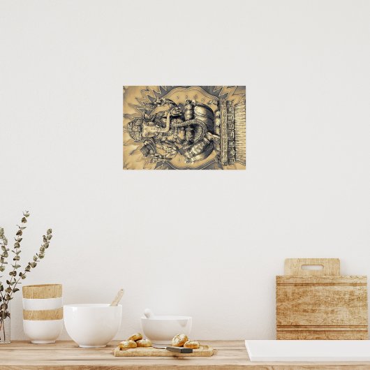 hindu god Ganesh gold Poster (Keuken)