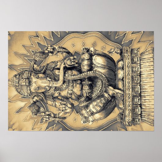 hindu god Ganesh gold Poster (Voorkant)