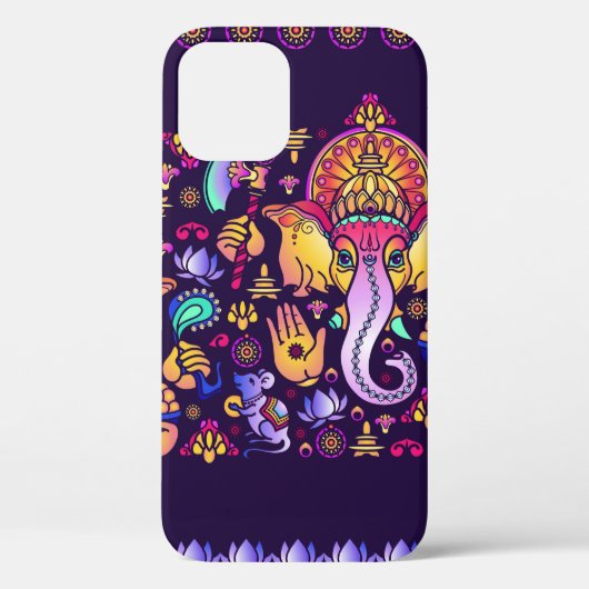 Hindu God Ganesha en Indische symbolen in strips Case-Mate iPhone Case (Achterkant)