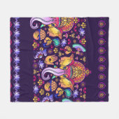 Hindu God Ganesha en Indische symbolen in strips Fleece Deken (Voorkant (Horizontaal))