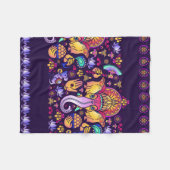 Hindu God Ganesha en Indische symbolen in strips Fleece Deken (Voorkant (Horizontaal))