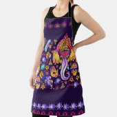 Hindu God Ganesha en Indische symbolen in strips Schort (Insitu)