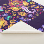 Hindu God Ganesha en Indische symbolen in strips Sherpa Deken (3/4)