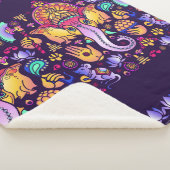Hindu God Ganesha en Indische symbolen in strips Sherpa Deken (3/4)