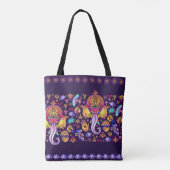 Hindu God Ganesha en Indische symbolen in strips Tote Bag (Achterkant)