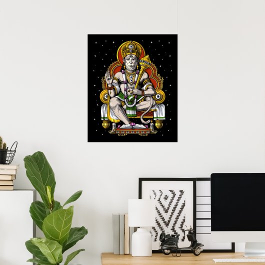 Hindu God Hanuman Poster (Thuiskantoor)
