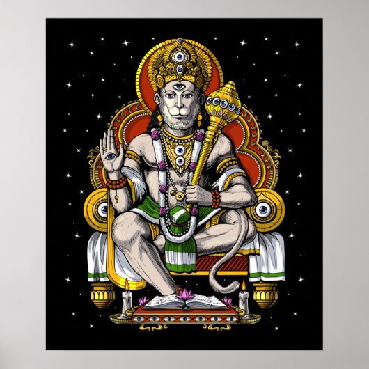 Hindu God Hanuman Poster (Voorkant)