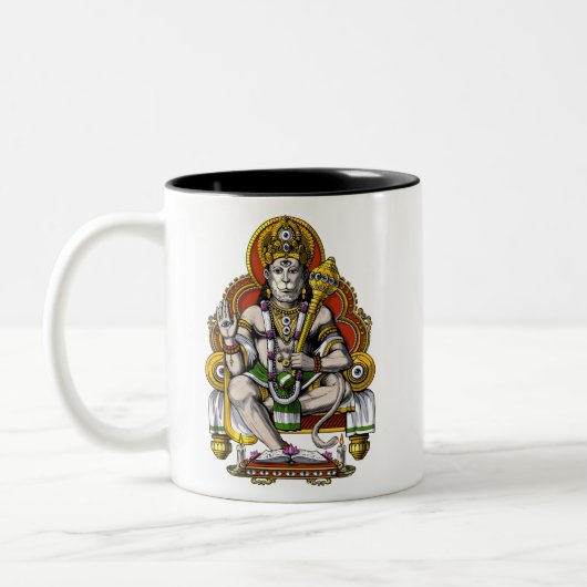 Hindu God Hanuman Tweekleurige Koffiemok (Links)