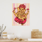 Hindu God Lord Ganesh Ganesha Happiness Rikt God Poster (Keuken)