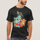 Hindu god Lord Shri Krishna with cow and bird T-shirt (Voorkant)