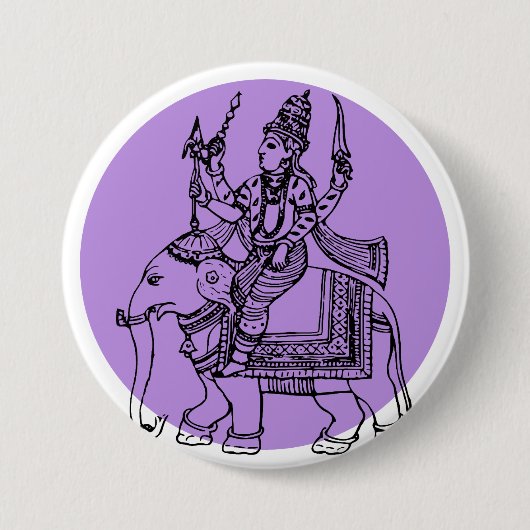Hindu God Ronde Button 7,6 Cm (Voorkant)