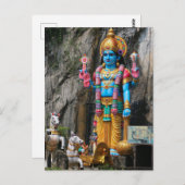 Hindu God-sculptuur met paardenwagen Briefkaart (Voorkant / Achterkant)