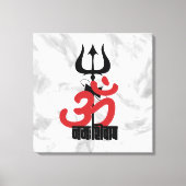 Hindu God Shiva Om Namah Shivay met Trident OM Canvas Afdruk (Voorkant)