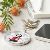 Hindu God Shiva Om Namah Shivay met Trident OM Sleutelhanger (Zijkant)