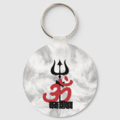 Hindu God Shiva Om Namah Shivay met Trident OM Sleutelhanger (Voorkant)