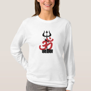Hindu God Shiva Om Namah Shivay met Trident OM T-shirt