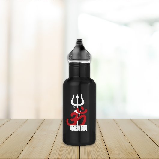 Hindu God Shiva Om Namah Shivay met Trident OM Waterfles