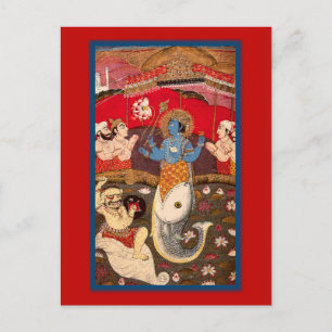 Hindu God Waarschijnlijk Vishnu Briefkaart