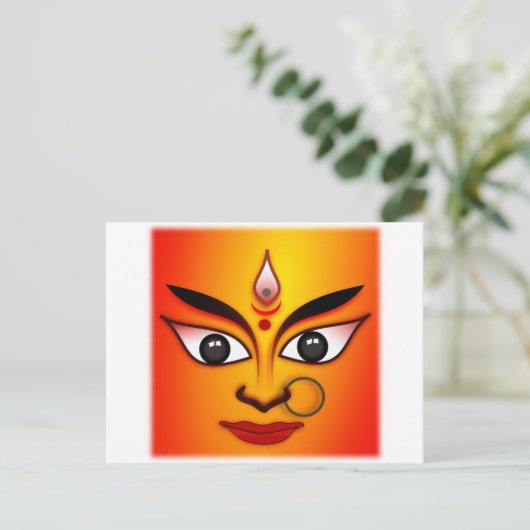 Hindu Goddess Durga Briefkaart (Staand voorkant)