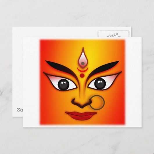 Hindu Goddess Durga Briefkaart (Voorkant / Achterkant)