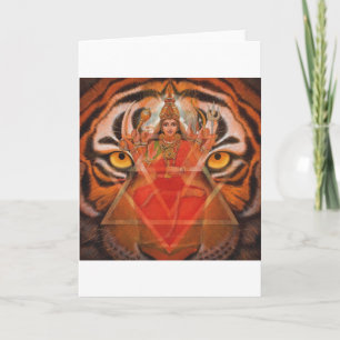 Hindu Goddess Durga, Kali Powerful Tiger Art-kaart Kaart