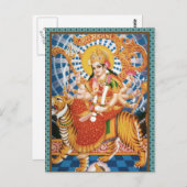 Hindu Goddess Durga met tijgerkaarten Briefkaart (Voorkant / Achterkant)