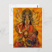 HINDU GODDESS DURGA-OVERZICHT OVER EVIL BRIEFKAART (Voorkant / Achterkant)