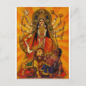 HINDU GODDESS DURGA-OVERZICHT OVER EVIL BRIEFKAART (Voorkant)