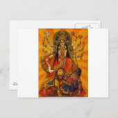 HINDU GODDESS DURGA-OVERZICHT OVER EVIL BRIEFKAART (Voorkant / Achterkant)