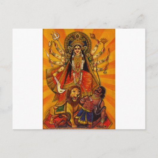 HINDU GODDESS DURGA-OVERZICHT OVER EVIL BRIEFKAART (Voorkant)