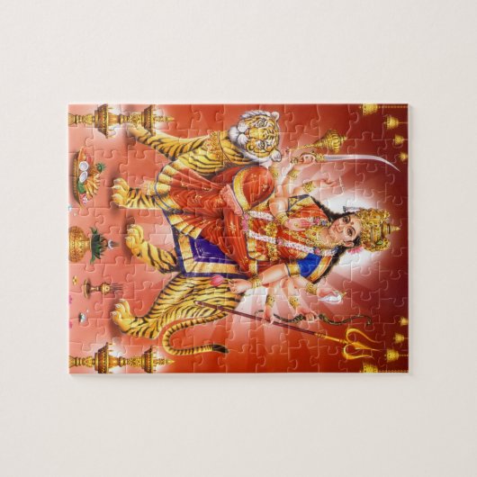 Hindu Goddess Durga Tiger Legpuzzel (Horizontaal)