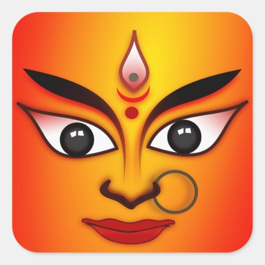 Hindu Goddess Durga Vierkante Sticker (Voorkant)