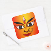Hindu Goddess Durga Vierkante Sticker (Envelop)