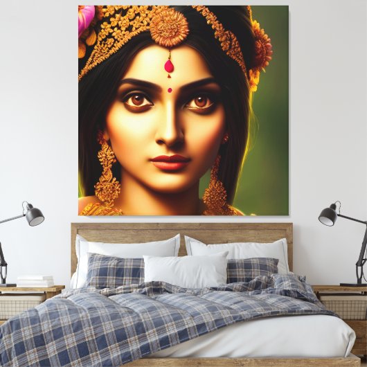 Hindu Goddess Indrani - Venus Canvas Afdruk (Insitu (Slaapkamer))