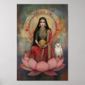 Hindu Goddess Lakshmi Art Nouveau Mosaic Painting Poster (Voorkant)