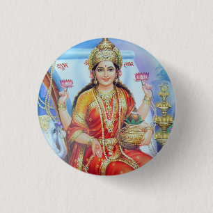 Hindu Goddess Lakshmi Devi Ronde Button 3,2 Cm