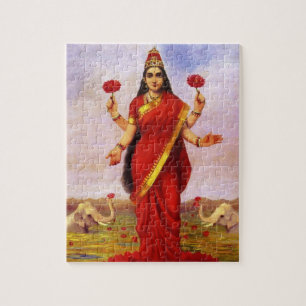 Hindu Goddess Lakshmi door Raja Ravi Varma Legpuzzel