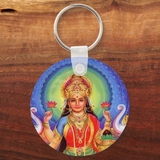 Hindu Goddess Lakshmi Maa Sleutelhanger (Voorkant)