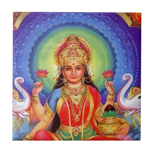 Hindu Goddess Lakshmi Maa Tegeltje (Voorkant)