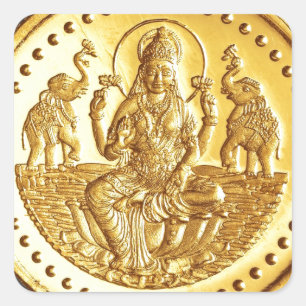 HINDU GODDESS LAKSHMI VIERKANTE STICKER
