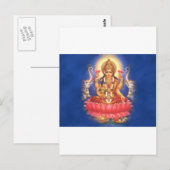 Hindu Goddess Laxmi Devi Mata Briefkaart (Voorkant / Achterkant)