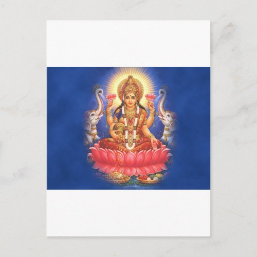 Hindu Goddess Laxmi Devi Mata Briefkaart (Voorkant)