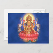Hindu Goddess Laxmi Devi Mata Briefkaart (Voorkant / Achterkant)