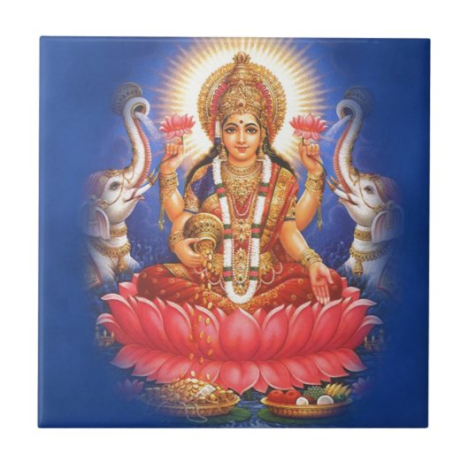 Hindu Goddess Laxmi Devi Mata Tegeltje (Voorkant)