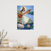 Hindu Goddess Saraswati Art Hinduism Poster Afdruk (Keuken)