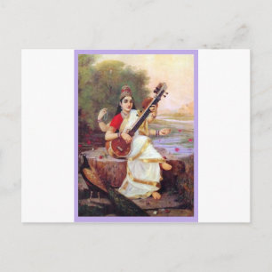 Hindu Goddess Saraswati Briefkaart