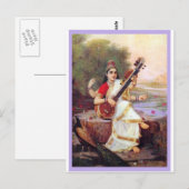 Hindu Goddess Saraswati Briefkaart (Voorkant / Achterkant)