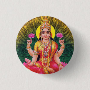 Hindu Goddess Saraswati Ronde Button 3,2 Cm